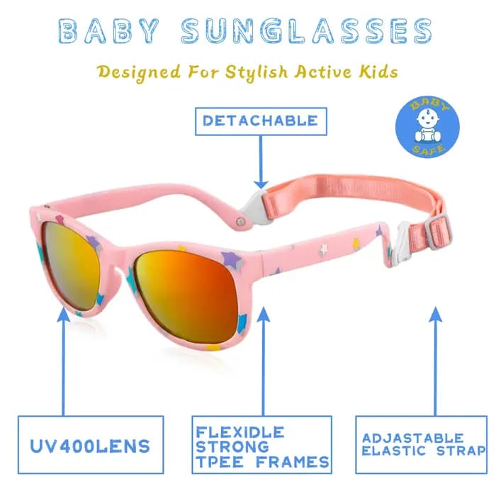Jcorde I-Lunettes de soleil pour bébés de 0 à 24 mois