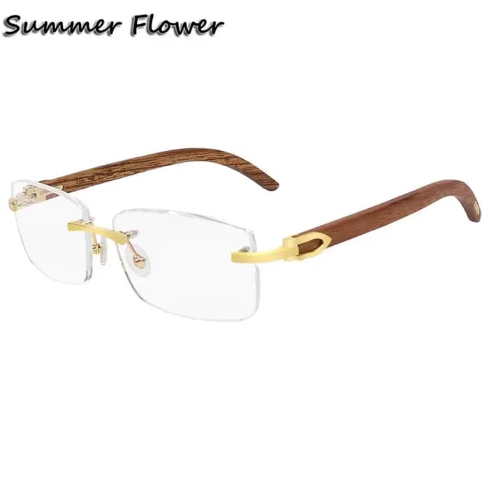 Lunettes optiques en bois et titane pour hommes