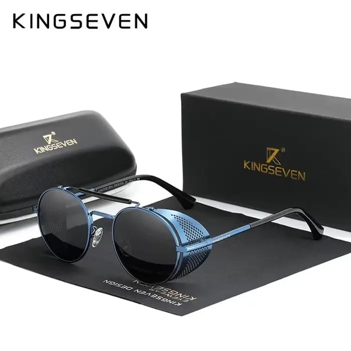 Lunettes de soleil rondes Steampunk pour hommes et femmes