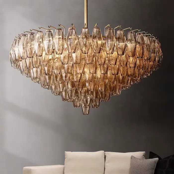 Lustre en verre américain de luxe plafonnier lustres modernes pour Salon lampes suspendues Lustre Salon Table à manger ensemble
