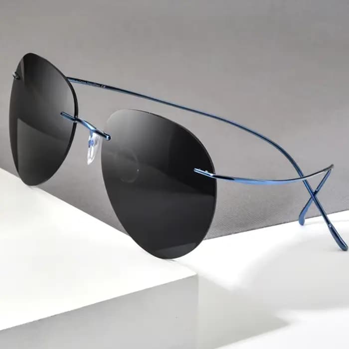 Lunettes de soleil sans monture en titane pour hommes et femmes