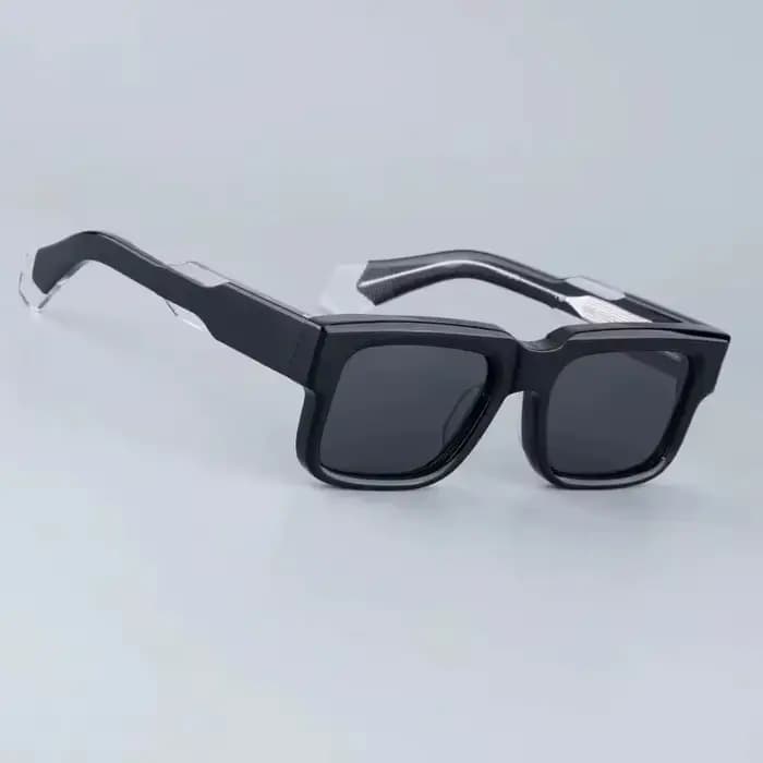 JMM The gentlemens Star Hemmings Style lunettes de soleil carrées en acétate avec métal doré argent classique Vintage