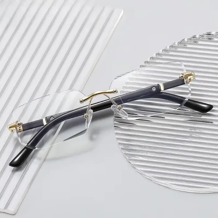 1 paire de lunettes Y2K neutres au design rétro noir sans monture