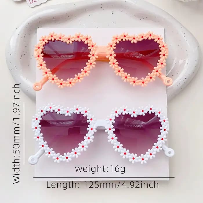 2/3/4 pièces mignon nouvelle fleur coeur mode lunettes pour cadeau de saint valentin