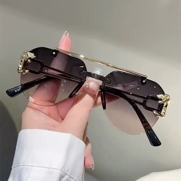 Lunettes de soleil sans monture biseautées pour femmes