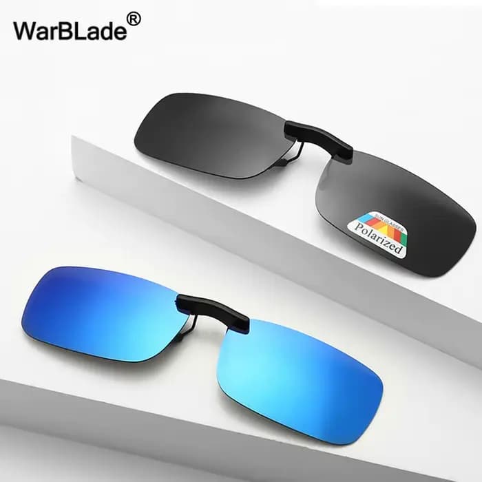 Hommes sans monture rabattable pince sur lunettes de soleil pour myopie