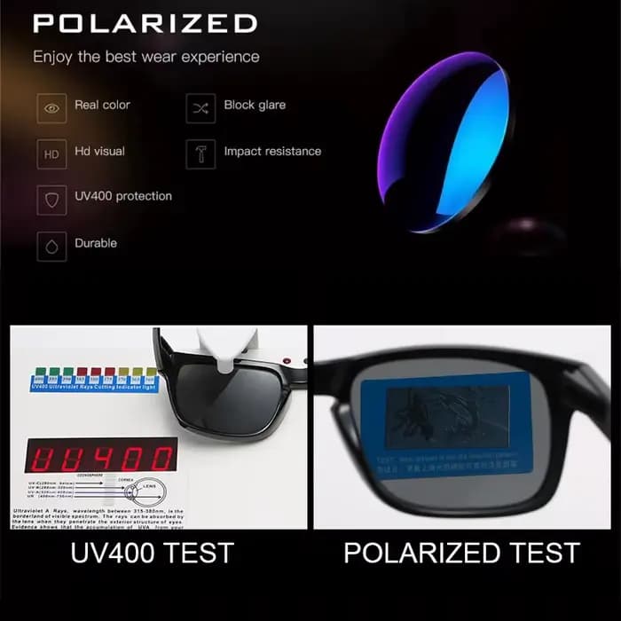 Lunettes de soleil polarisées carrées classiques pour hommes et femmes