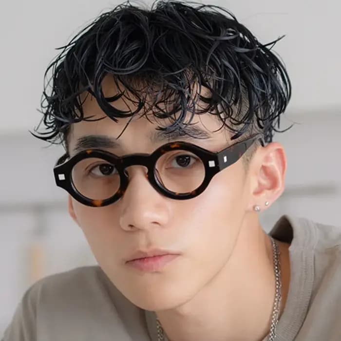 Lunettes de soleil rétro turquoise à monture ronde pour hommes