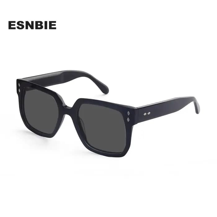 Acétate Vintage tortue carré lunettes De soleil pour hommes femmes nuances polarisées grand cadre