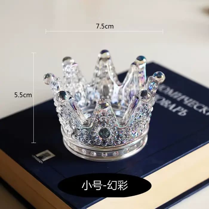 Bougeoir européen en verre à petite couronne, bougeoirs de Table à manger de nuit, décoration créative pour Bar et maison