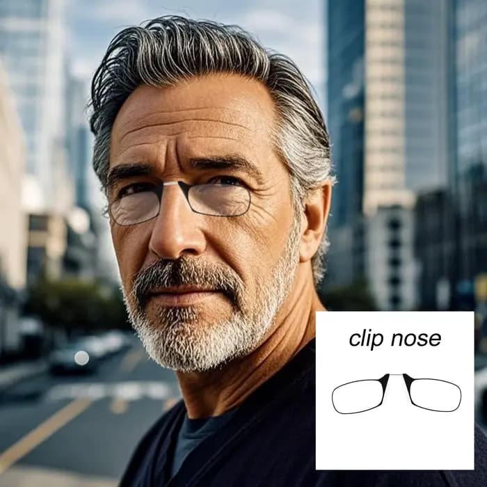 Lunettes de lecture DBYLXMN à clip nasal pour homme, de haute qualité, portables, avec support nasal en mousse pour seniors, transparentes, avec étui