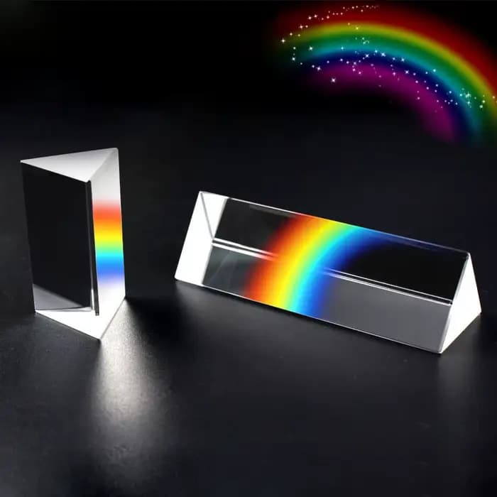 Prisme triangulaire en verre de cristal, 30x30x30x30mm, Prisme arc-en-ciel, photographie, couleur, expérience de la lumière pour enfants