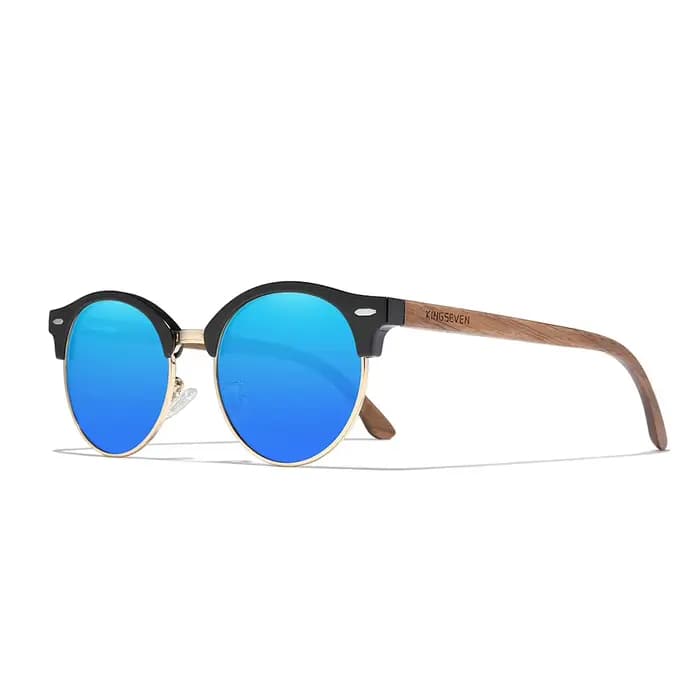 Lunettes de soleil vintage en bois de noyer noir pour femmes et hommes