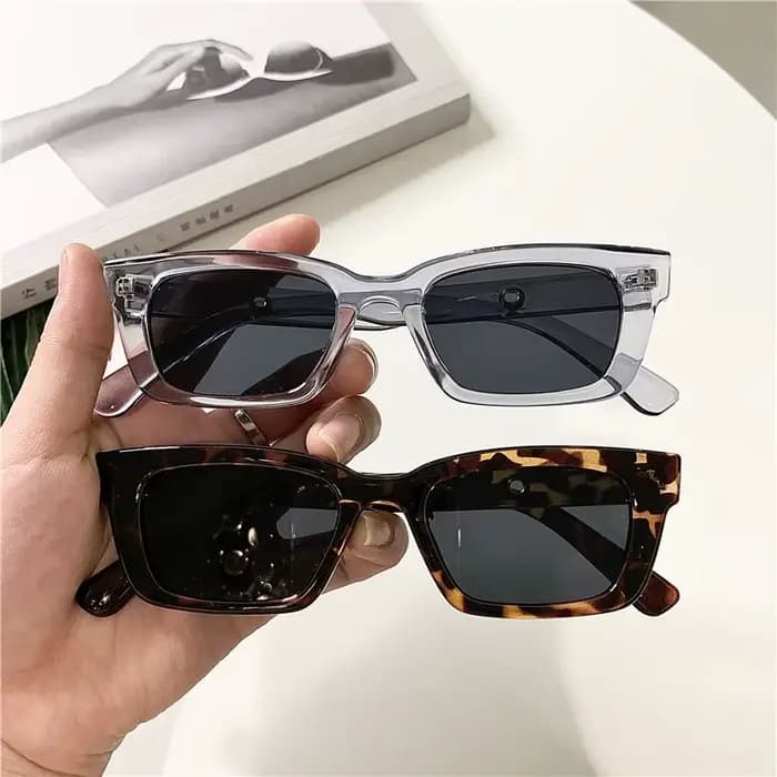 Lunettes de soleil rectangulaires vintage pour femmes, lunettes de soleil à points rétro pour femmes, lunettes de conducteur œil de chat, marque de créateur, nouveau, 2024