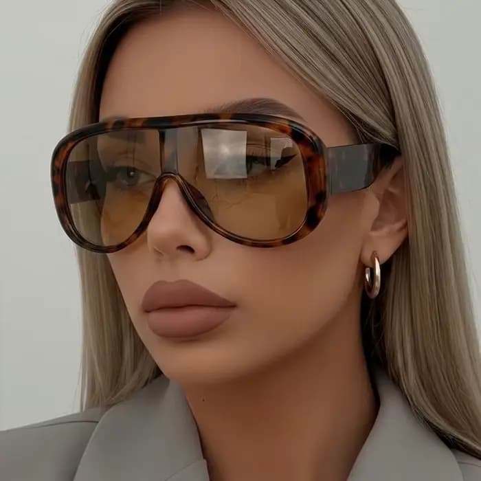 Lunettes de soleil carrées surdimensionnées de luxe style bohème