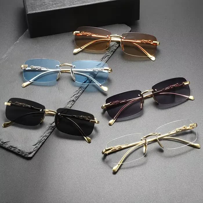 Lunettes de soleil carrées sans monture