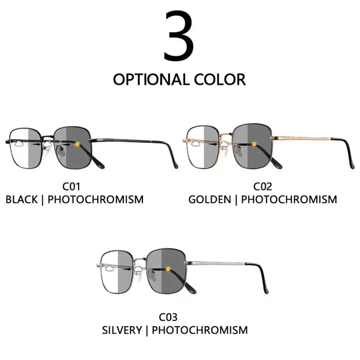 CRIXALIS lunettes de soleil photochromiques pour hommes et femmes classique rétro carré Durable charnière en métal