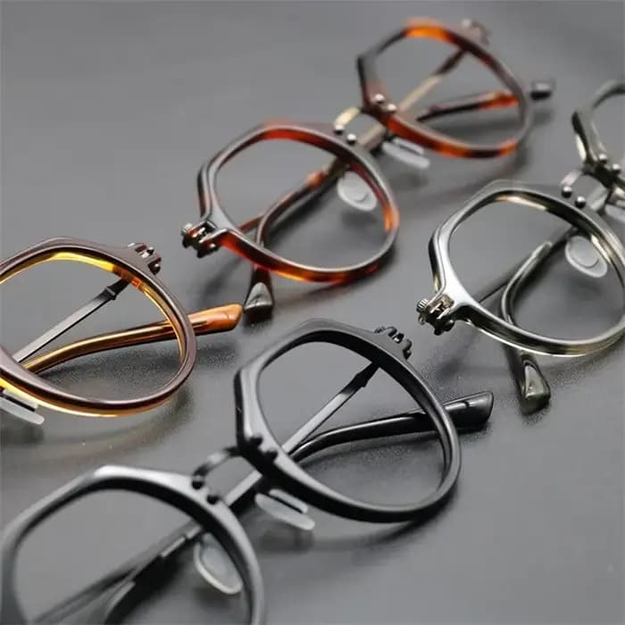 Montures de lunettes hexagonales en acétate de marque japonaise pour hommes