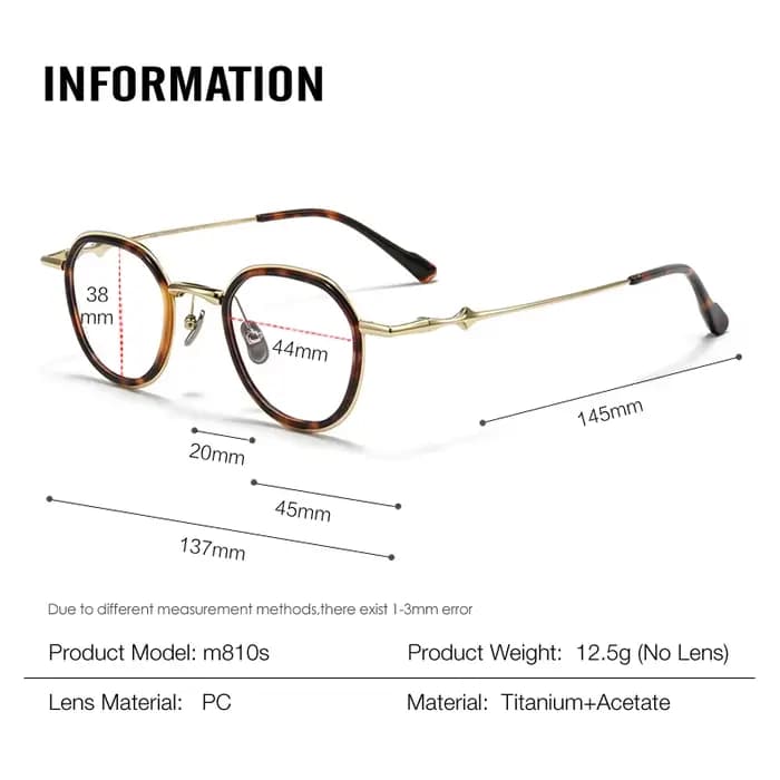 Lunettes en acétate + purTitannium faites à la main