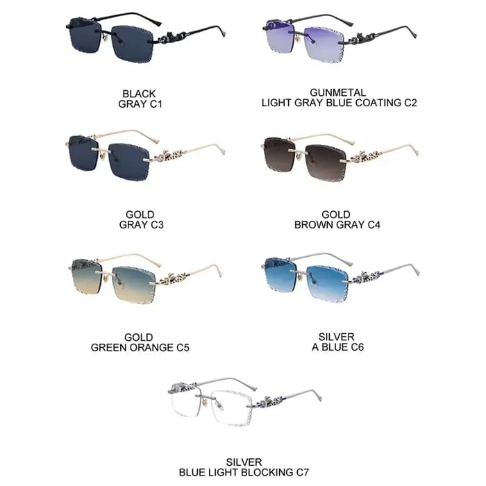 Lunettes de soleil carrées sans monture mimiyou pour hommes