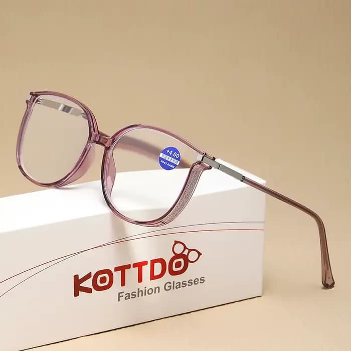 Lunettes de lecture à grande monture violette pour femmes