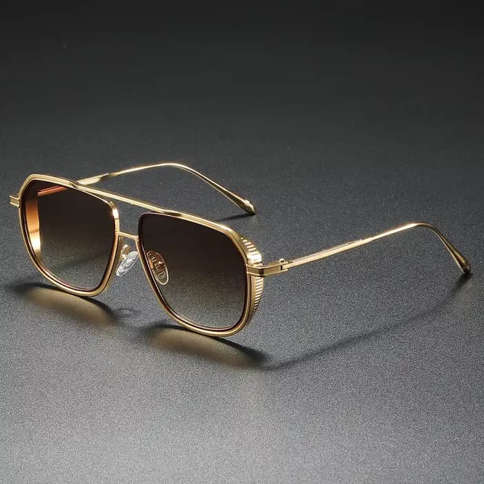Lunettes De soleil pilote en métal hommes femmes Steampunk Aviation
