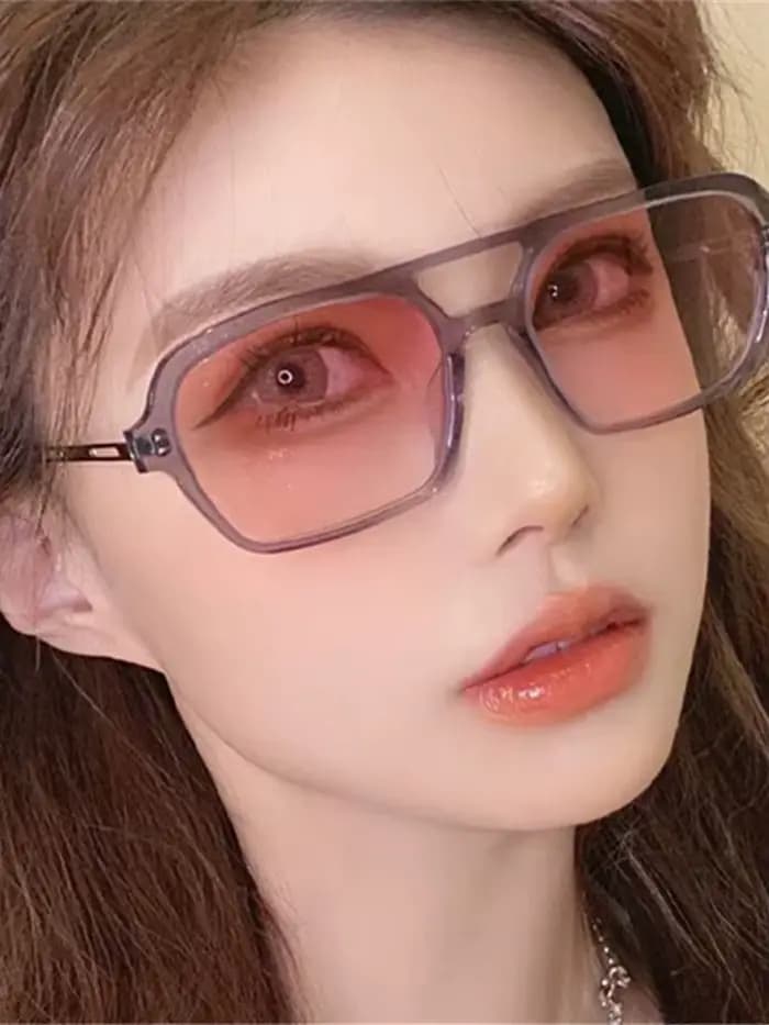Lunettes de soleil rétro à double pont pour femmes