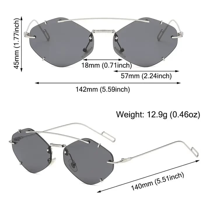 Lunettes de soleil hexagonales vintage