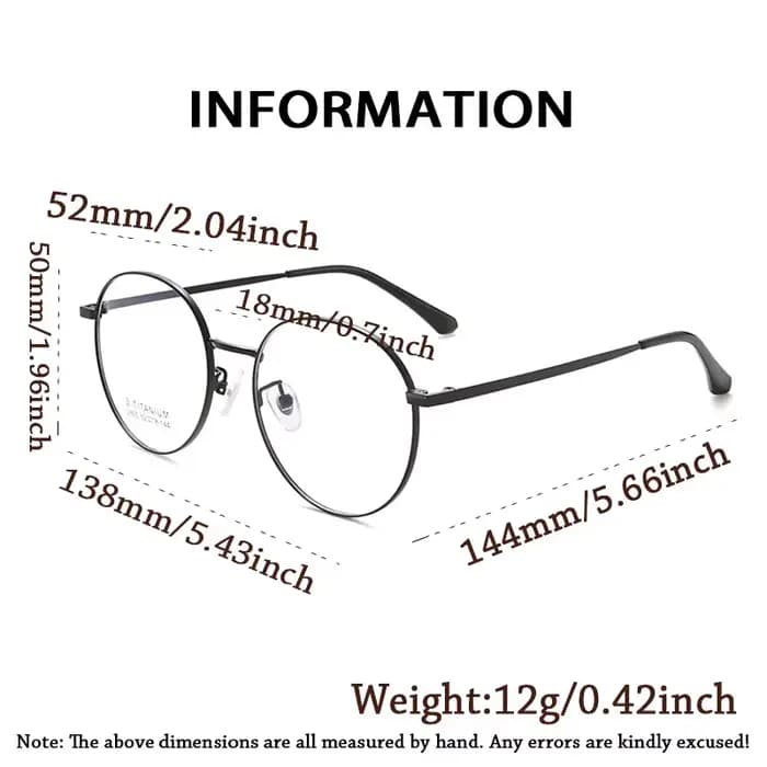CLOUT GOGGLESS Monture de lunettes de vue Business Personnalité Homme Femme Métal Rond Anti-lumière Bleue Verres Optiques