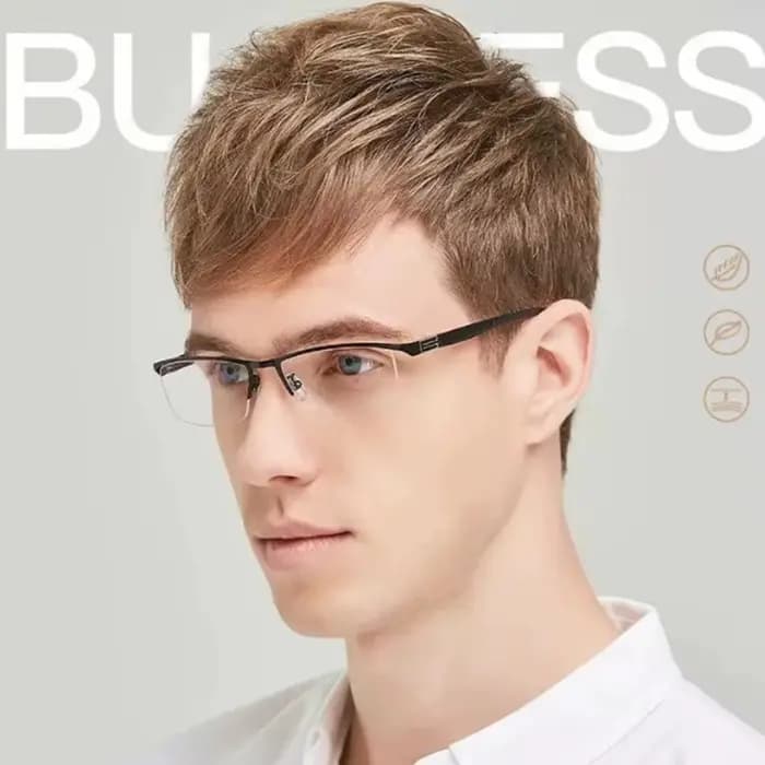 Lunettes de myopie pour hommes et femmes, haute qualité, demi-monture, dioptrie, Business, myopie, 1.0 1.5 2.0 4