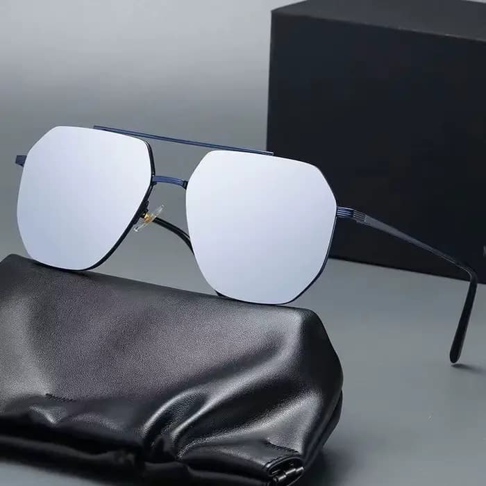 Lunettes de soleil à monture métallique pour hommes