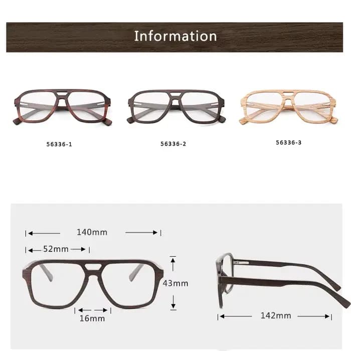 HDLosFTER-Monture de lunettes en bois 100% naturel pour hommes