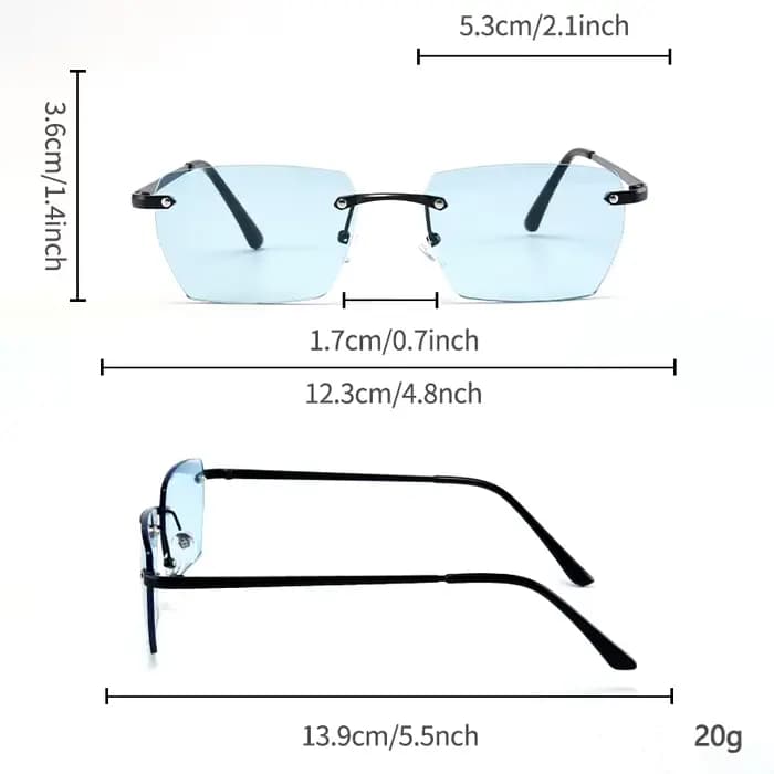Lunettes carrées en métal pour hommes