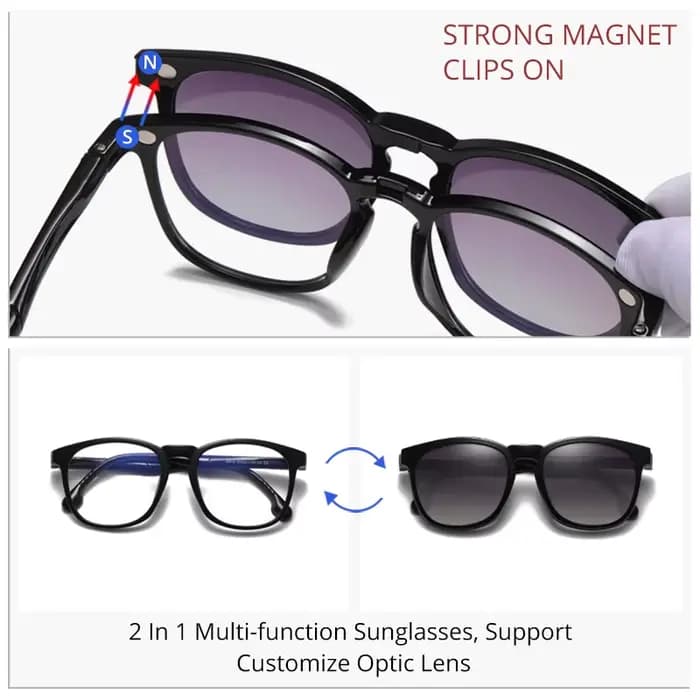 Ralferty-Lunettes de soleil magnétiques 2 en 1 pour hommes