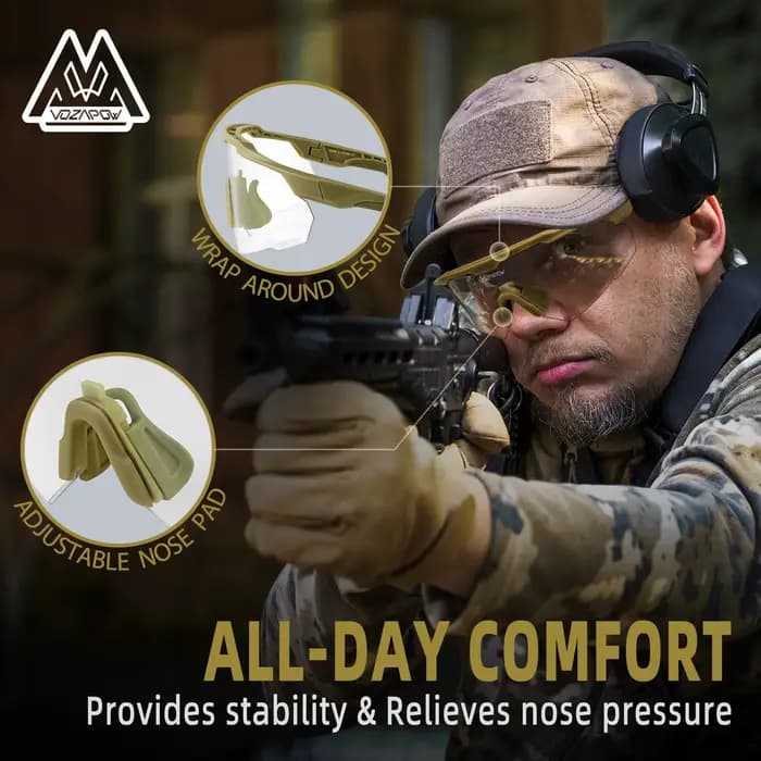 Vozapow lunettes de tir professionnelles UV400 ANSI Z87.1