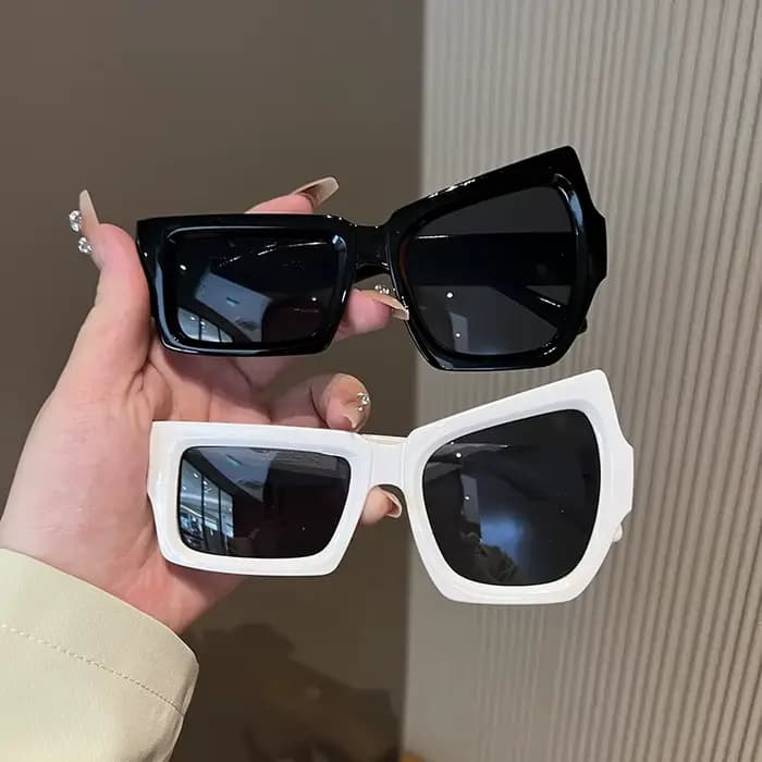 Lunettes de soleil carrées irrégulières pour hommes