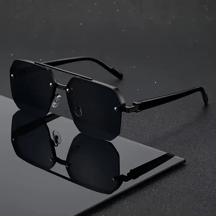 Lunettes de mode tendance pour hommes à double pont et monture carrée