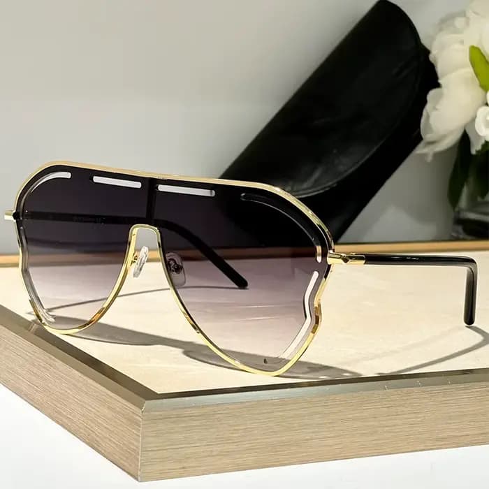 Lunettes de soleil à monture large en alliage pour hommes et femmes