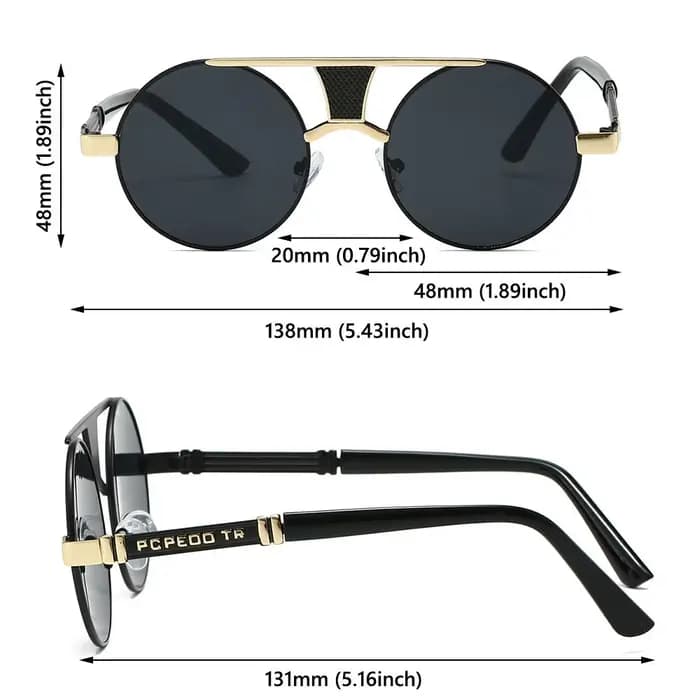 Lunettes de soleil rondes Vintage à la mode