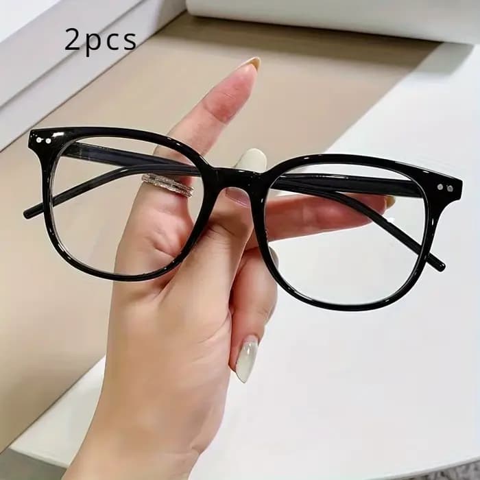 Lunettes à monture carrée minimaliste avec verres transparents