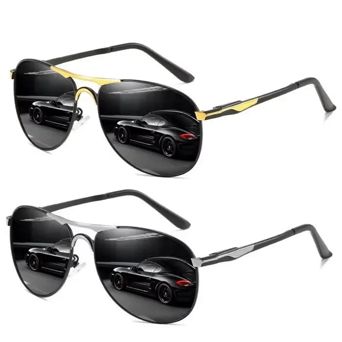 Lunettes de soleil de pilote surdimensionnées en métal de luxe pour hommes et femmes