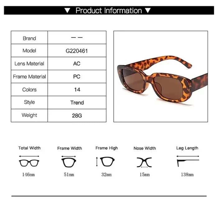 Lunettes de soleil carrées Vintage pour femmes