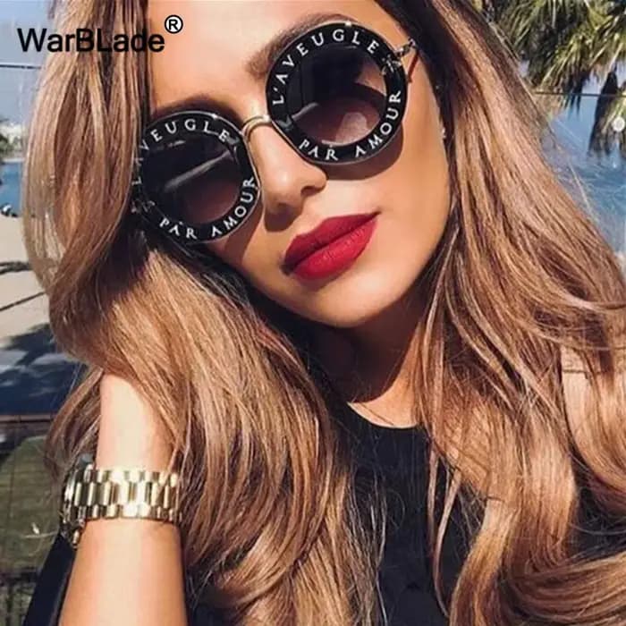 2018 nouvelle mode ronde lunettes de soleil femmes marque Designer Vintage dégradé nuances