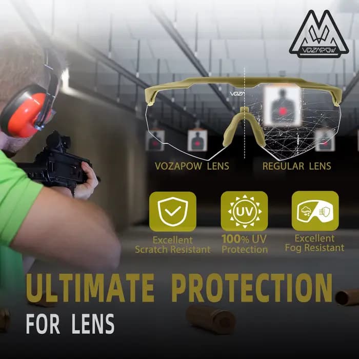 Vozapow lunettes de tir professionnelles UV400 ANSI Z87.1