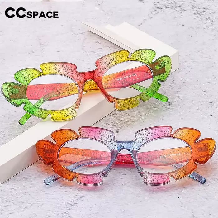 Lunettes anti-bleu colorées en forme de pétale pour femmes