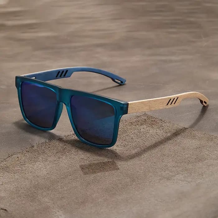 Lunettes de soleil rétro en noyer
