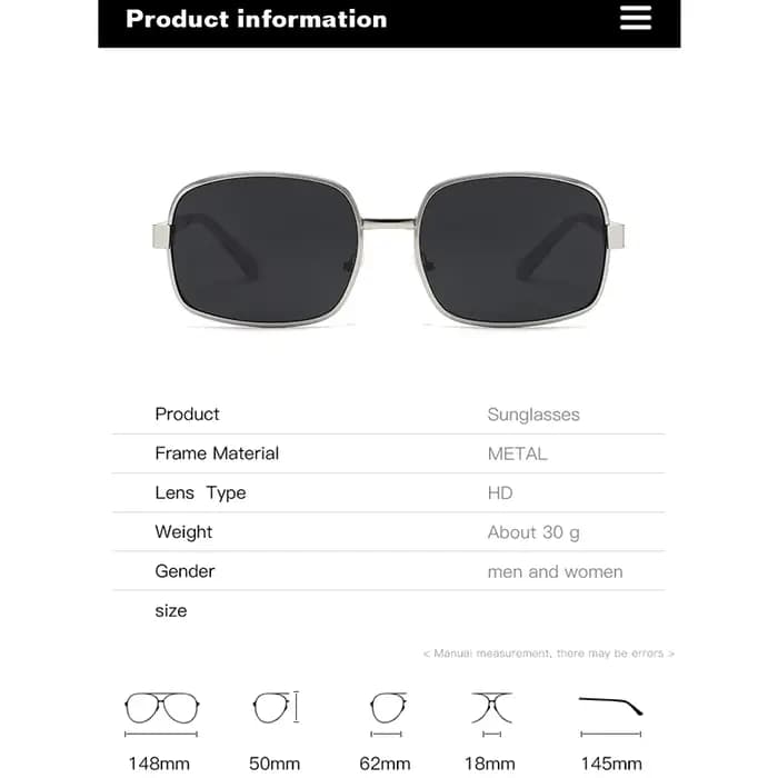 Lunettes de soleil européennes et américaines à grande monture en métal pour hommes et femmes avec protection solaire et montures carrées et rondes rétro 134