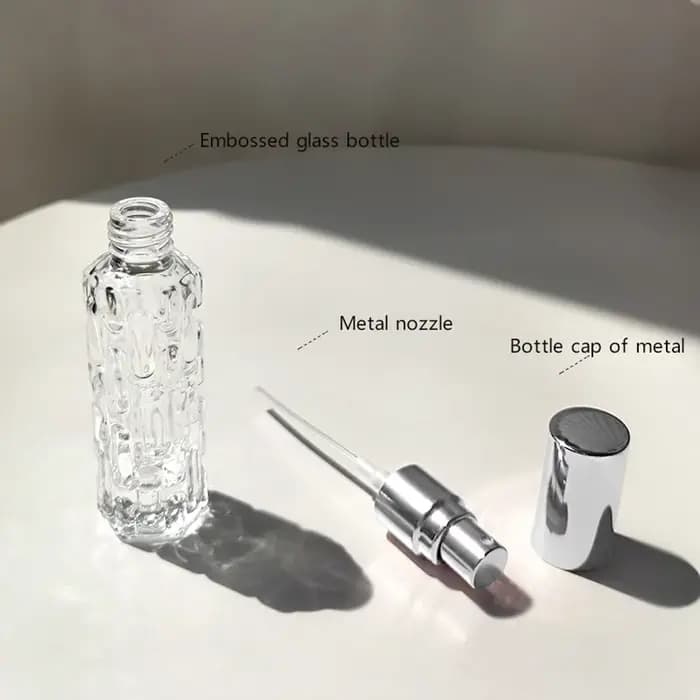 Flcopropriété vaporisateur de parfum en verre, ligne en aluminium, pulvérisateur de brouillard, tête de distributeur de parfum, bouteille africaine de voyage, 10ml, 1 pièce