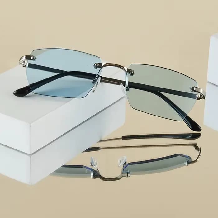 Lunettes carrées en métal pour hommes