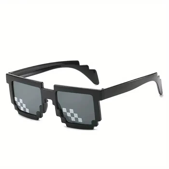 Lunettes carrées en mosaïque de pixels